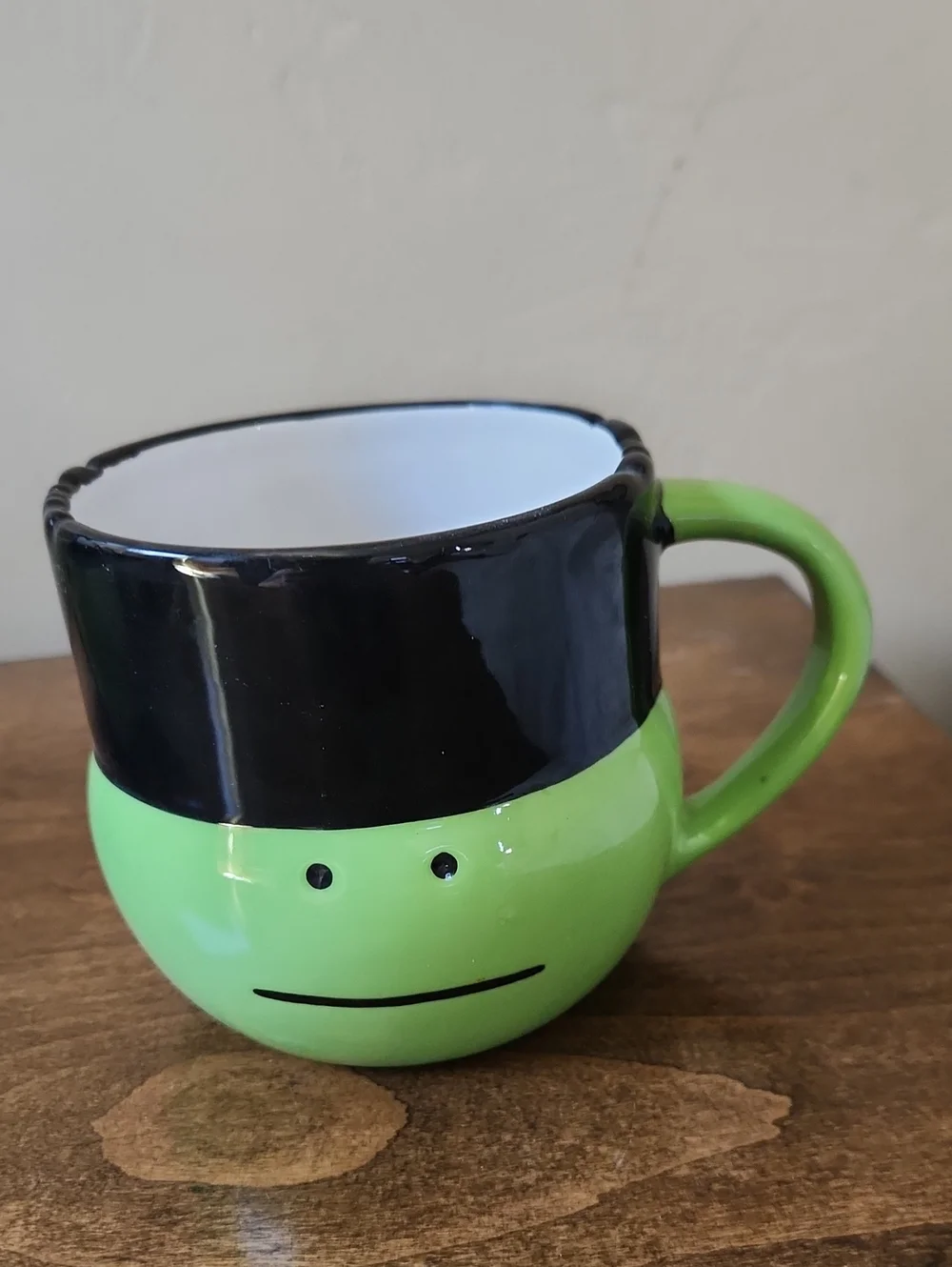 Holiday Home Green and Black Ceramic Smile Monster Mugs - Set of 3 12 Onz New